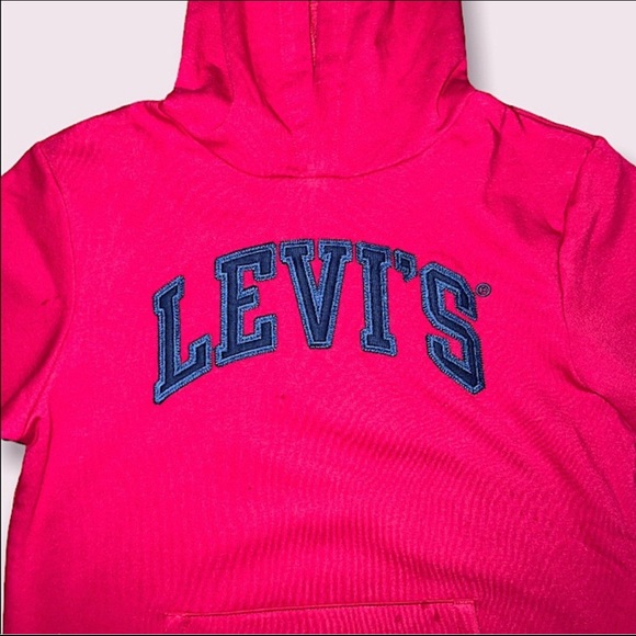 TWO NWT BOY’S RED LEVI'S LOGO FLEECE HOODIE (L) - Picture 2 of 10